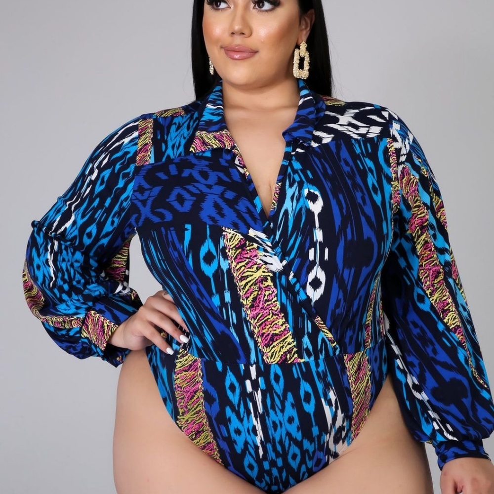 2 piece bodysuit with matching high waisted pant - Picture 3 of 4